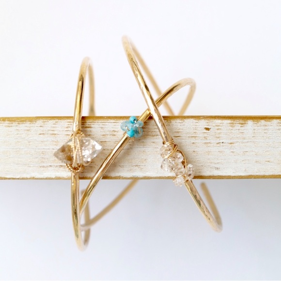 Handcrafted Herkimer Diamond Cuff Bracelet - Picture 7 of 8